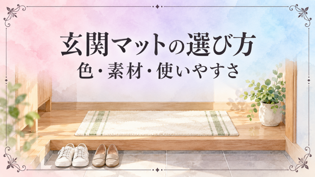 玄関マットの色・素材・使いやすさの選び方を紹介するイメージ